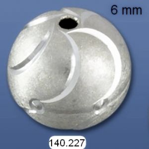 Boule percée - Jupiter - 6 mm en argent 925. OFFRE SPECIALE
