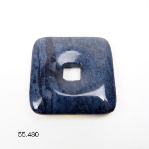 Dumortiérite bleu nuit, donut carré 3 cm