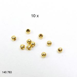 10 x Perles intercalaires ou cosses à écraser 2,5 mm Argent 925 plaqué or