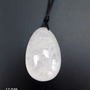 1 Oeuf YONI Cristal de Roche translucide 4 x 2,5 cm. Taille M. PERCÉ. Offre Spéciale