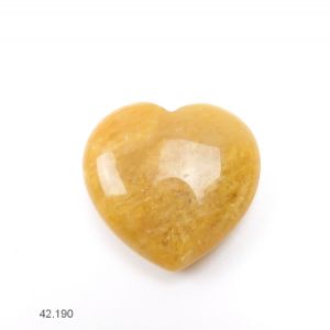 Coeur Jade jaune - beige 3 x 3 x 1,2 cm. Qual. A-B. OFFRE SPECIALE