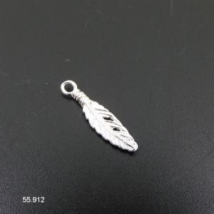 Charm Plume plate en argent 925, 18 mm