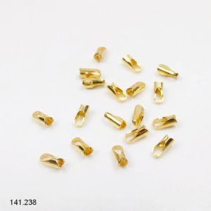 1 x Embout à écraser pour bande 1,2 à 1,5 mm, en argent 925 doré