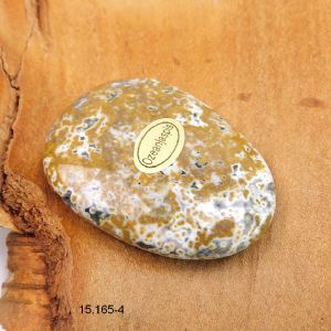 Jaspe Océan, pierre antistress incurvée 5 x 3,5 cm. Pièce unique