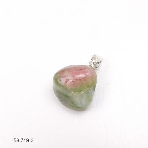 Pendentif Tourmaline Melon d'eau, boucle argent 925. Pièce unique
