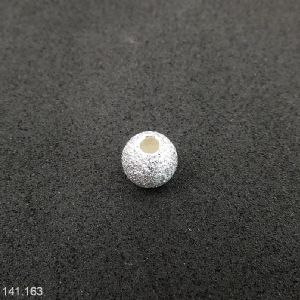 Perle 6 mm/trou 1,5 mm, argent 925 effet diamanté clair 