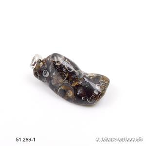 Pendentif Agate Turitelle 3 cm avec boucle argent 925. Pièce unique