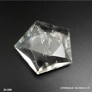 Pentagramme Cristal de Roche 4 cm x épais. 1,1 cm. Pièce unique