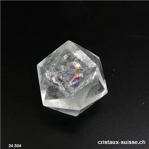 Icosaèdre Cristal de Roche Diag. 2,8 cm. Pièce unique