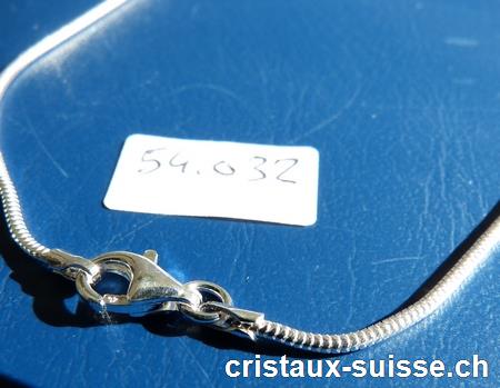 Chaîne Serpent ronde en argent 925, L. 45 cm