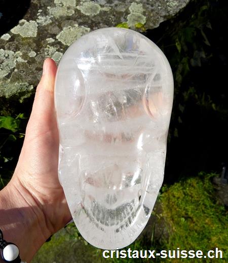 Crâne en cristal de roche. Pièce unique + de 1,5 kilo. 