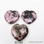 Coeur Rhodonite plat 3,5 x 3,5 x 1 cm