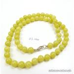 Collier Jade Olive noué, perles 8 mm /  50 cm