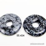 Obsidienne flocons de neige, donut 3 cm