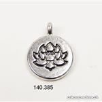 Charm Lotus en métal argenté, diam. 1,5 cm