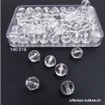 Cristal de Roche FACETTÉ, boule percée 5,5 - 6 mm