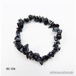 Bracelet Obsidienne Flocons de Neige, élastique 17 - 17,5 cm. Taille SM. OFFRE SPECIALE