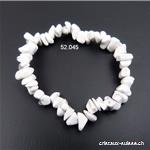 Bracelet Magnésite - Howlite blanche, élastique 17 - 18 cm