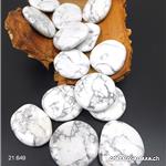 Magnésite - Howlite blanche plate 4 cm / 20 à 25 grammes. Taille L