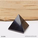 Pyramide Obsidienne noire, base 4,9 cm x haut. 4,4 cm. Pièce unique
