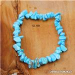 Bracelet Turquénite - Howlite bleue claire, élastique 17,5 - 18,5 cm. Taille M. OFFRE SPECIALE