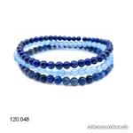 3 bracelets - APAISEMENT et COMMUNICATION  - Lapis-Lazuli, Agate bleue et Sodalite. OFFRE SPÉCIALE