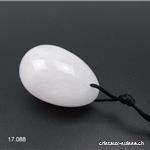 1 Oeuf YONI Cristal de Roche blanc 4,5 x 3 cm. Taille L. Percé. OFFRE SPECIALE