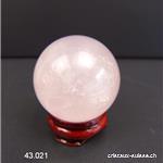 Boule Quartz Rose env. 3 cm avec support en bois