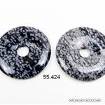Obsidienne flocons de neige, donut 4 cm. OFFRE SPECIALE