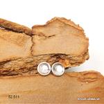 Clous d'oreilles Cristal de Roche cabochons 7 mm en argent 925
