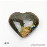 Coeur Labradorite - Spectrolite 6 x 5 x épais. 2,2 cm. Pièce unique 89 grammes