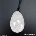 1 Oeuf YONI Cristal de Roche blanc 4 x 2,5 cm. Taille M. PERCÉ