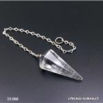 Pendule Cristal de roche facetté 3,5 à 4 cm