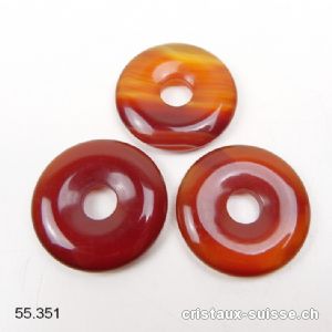 Cornaline foncée, donut 3 cm