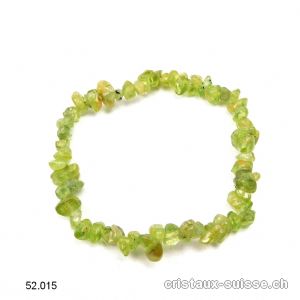 Bracelet Péridot - Olivine, élastique 18,5 - 19 cm. OFFRE SPECIALE