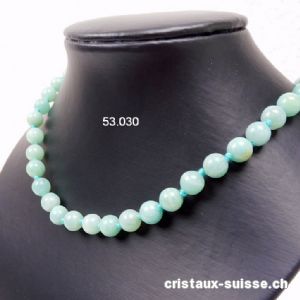 Collier Amazonite noué 8 mm / 50 cm. Offre Spéciale