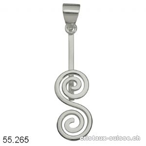 Support SPIRALE DOUBLE en argent 925, pour donut 3 à 4 cm