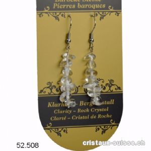 Boucles d'oreilles Cristal de roche, env. 3 - 4 cm