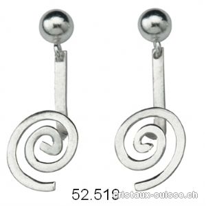 2 Supports Boucles d'oreilles Spirales en argent pour donuts 1,5-1,8 cm 