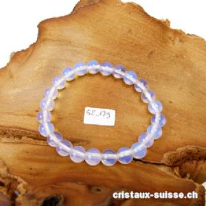 Bracelet Opaline - Opalite 8 mm, élastique 17,5 - 18 cm. Taille S-M