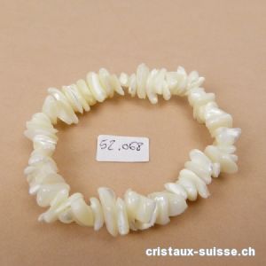 Bracelet Nacre, élastique 17 - 18 cm