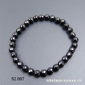 Bracelet Tourmaline noire FACETTÉE 6 mm / 19 cm