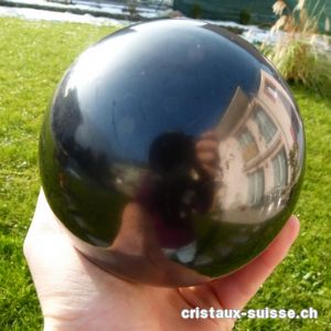 Boule Schungite, diamètre env. 10 cm, Support offert.