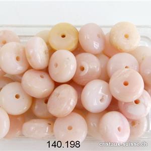 Opale des Andes rose-beige, lentille percée 10 mm