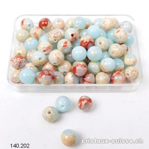 Agate Aqua -Terra claire, boule percée 6,5 mm