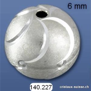 Boule percée - Jupiter - 6 mm en argent 925. OFFRE SPECIALE