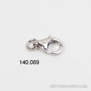 Fermoir Mousqueton 10 x 6 mm / boucle ouverte 4,5 mm, argent 925. OFFRE SPECIALE