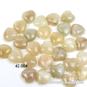 Coeur Pierre de Lune beige mini 1,6 cm