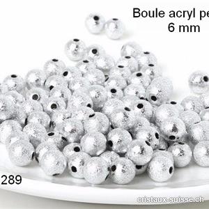Perle plastique argenté-diamanté 6 mm