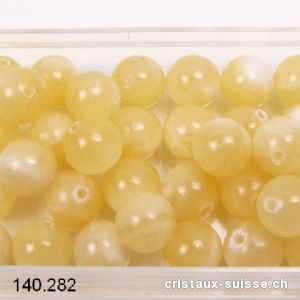 Calcite jaune, boule percée 8 - 8,5 mm